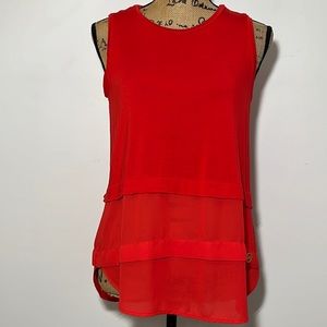 MICHAEL MICHAEL KORS || Sleeveless Orange Mix Blend Top. Sz. M